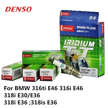 

4/piece DENSO Car Spark Plug For BMW 316ti E46 316i E46 318i E30/E36 318i E36 318is E36 Iridium Platinum IK20TT