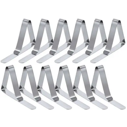 

12pcs Desk Table Cloth Tablecloth Cover Clip Clamp Party Stainless Steel HolderTables Cover Clips Holder Clamps Party Tool