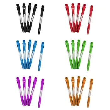 

30-Assorted Aluminum Alloy Darts Shafts Harrows Dart Stems Medium 50mm 6 Colors, Durable and Lightweight