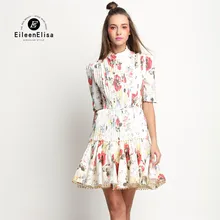 

Runway Dresses 2017 Women High Quality Hollow Out Dress Short Sleeves