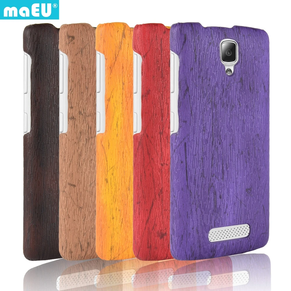 maEU for Lenovo A1000 Phone Case Wood Wooden Pattern Hard Back Genuine Cellphone PC Cover Solid Color Business |