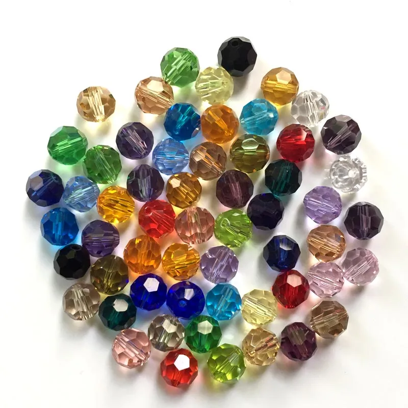 

necklace accessories crystal fashion diy jewelry 6mm round shape beads football style semi-crystal glass create your style