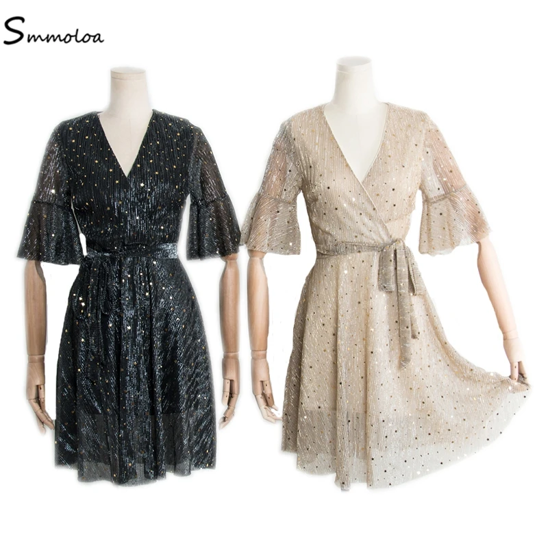 Smmoloa Vintage font b Dress b font Casual Party font b Dress b font Deep V