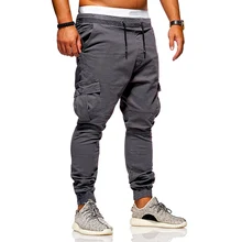 Мужские хлопковые брюки карго с несколькими карманами повседневные штаны для бега однотонные брюки мужские брюки городские тактические военные брюки