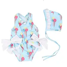 Испанский Baby Ice купальник с изображением мороженого для маленьких девочек пляжный костюм прекрасный цельный купальник с бантами