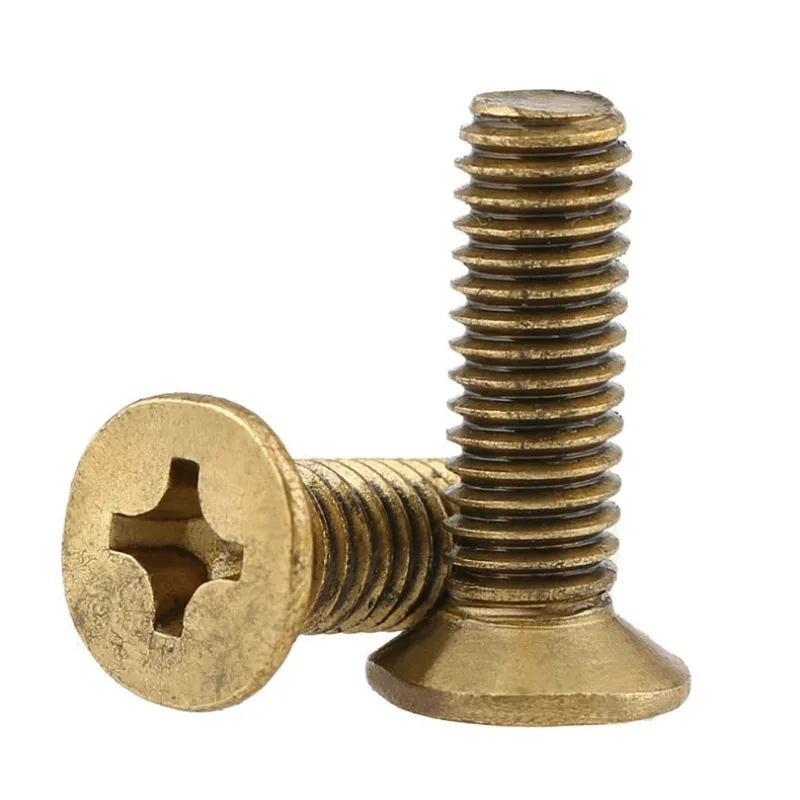 20Pcs DIN965 GB819 M2 M2.5 M3 M4 Brass Cross Countersunk Screws Flat
