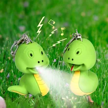 Cartoon small green cute snake font b LED b font luminous key chain font b flashlight