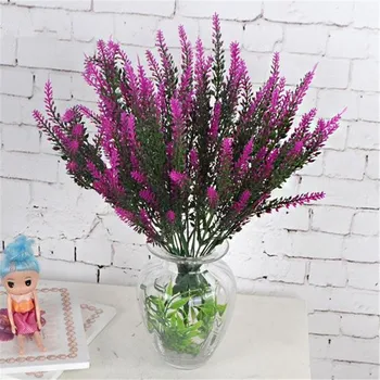 

6pcs Fake Plastic Lavender Bunch (5stems/piece) Simulation Lavender Setaria for Home Sitting Room Office Decorative Flowers
