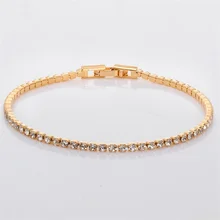 Золото Цвет тонкий кластера кристаллы Крошечный Мини Теннис звено цепи Браслеты для Для женщин Обувь для девочек ювелирные изделия Pulseira feminina горячие подарки