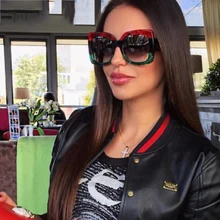 LVVKEE поступление Женские квадратные роскошные солнцезащитные очки оверсайз уникальные прозрачные женские солнцезащитные очки большие брендовые дизайнерские красные