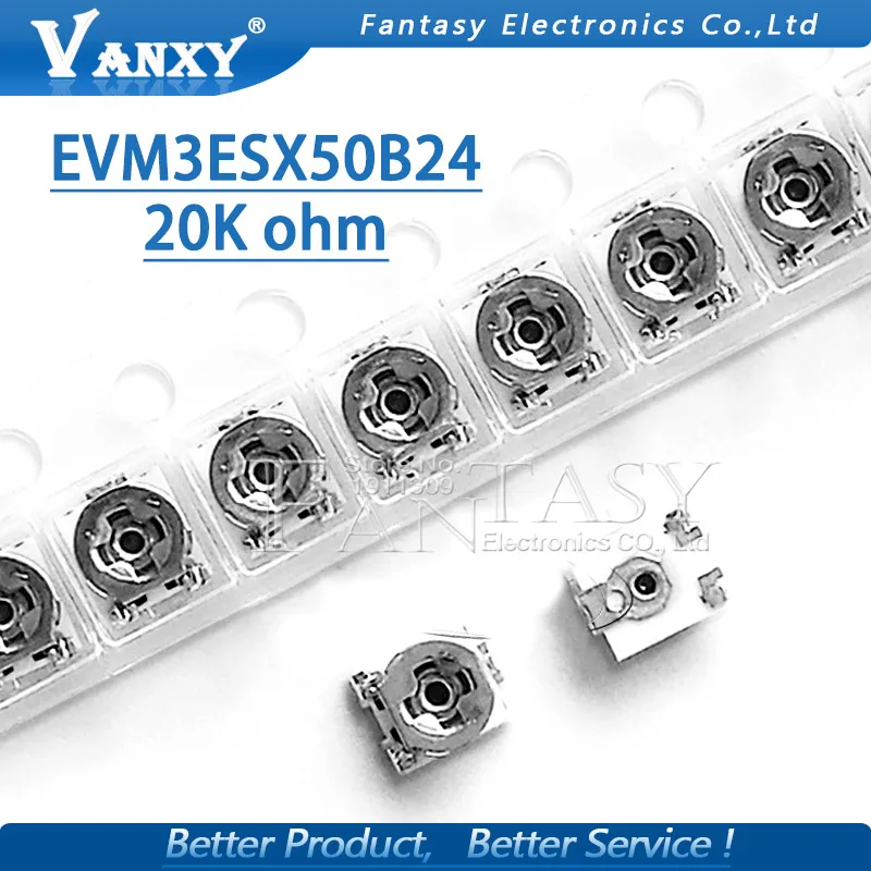100PCS SMD 1K Ohm 3X3 Potentiomètre Trimmer Résistance EVM3ESX50B13