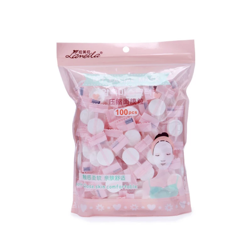 

Non woven fabric compressed facial mask homemade moisturizing mask cloth candy individually packaged 100 Capsules