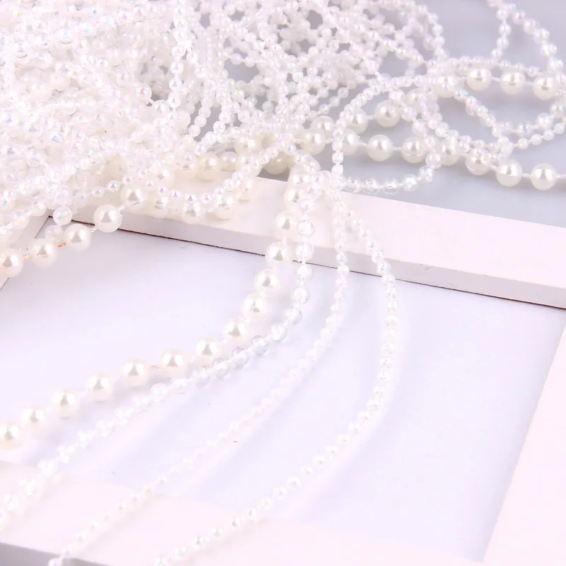 1Meters pearl white 2.5/3/4/6mm Fishing Line Artificial Pearls Beads Chain Garland For Flowers DIY Wedding Party Decorations | Дом и сад