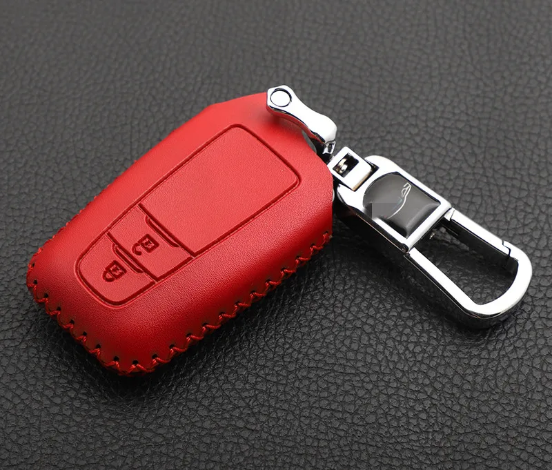 Автомобильный пульт дистанционного управления, защита для ключей, чехол для ключей, модифицированные специальные кожаные аксессуары для Toyota CHR C-HR - Цвет: red