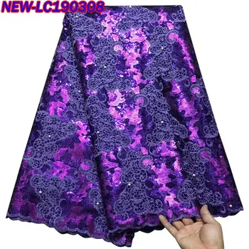 

Nigerian Lace Fabrics High Quality Double Organza Sequin lace wedding dress Embroidery African Organza Dresses XY33003