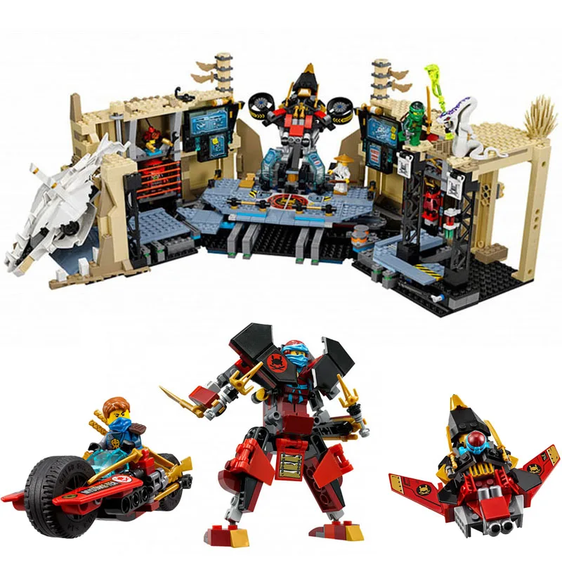 

LELE Ninjagoed Samurai X Caos Cave Wonder Kits Model Building Blocks Ninja Toys