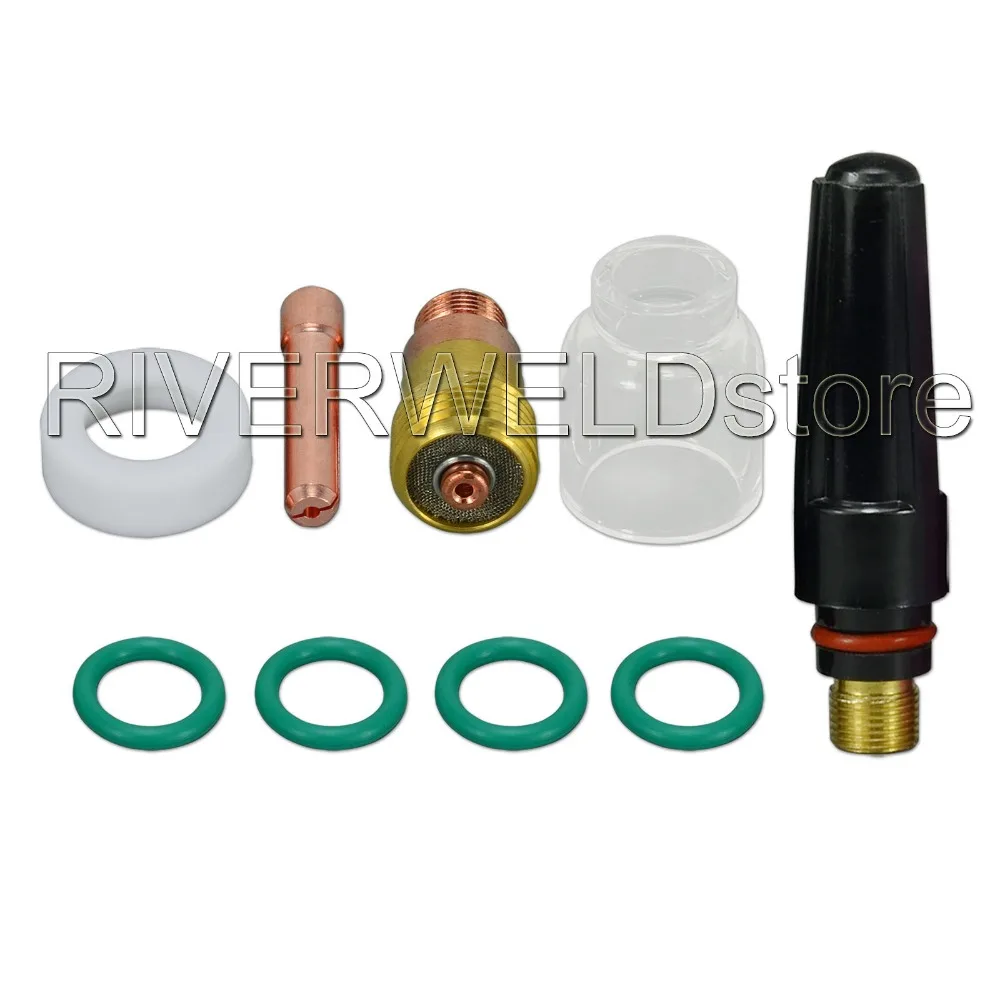 TIG короткая газовая линза Цанга корпуса 1 6 мм 17GL116 10N23S #6 Pyrex комплект чашек для WP 17 18