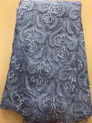 Лучшая африканская кружевная ткань с камнями нигерийская Французская ткань, Высококачественная африканская Тюлевая кружевная ткань FLL3530