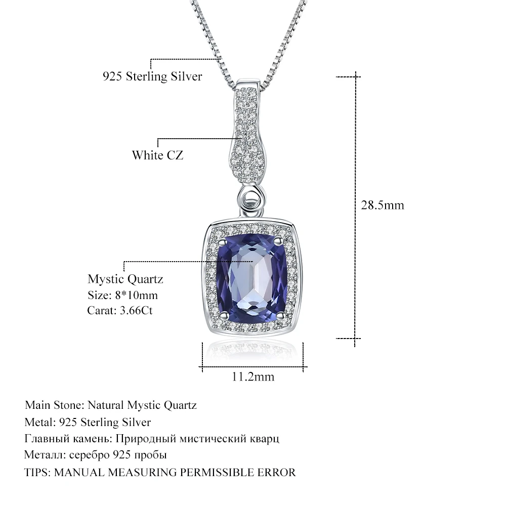 Женское Ожерелье GEM'S BALLET 3 66ct натуральный иолит Синий Мистический кварцевый