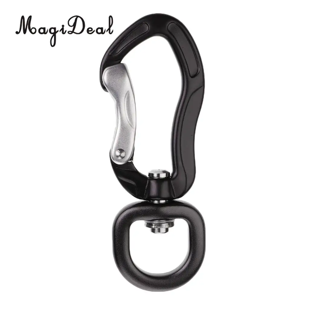 MagiDeal 400KG Safe Swivel Eye Snap Hook Aluminum Carabiner Climbing Backpack Hanging Hook for Caving Rappelling Camping Equip