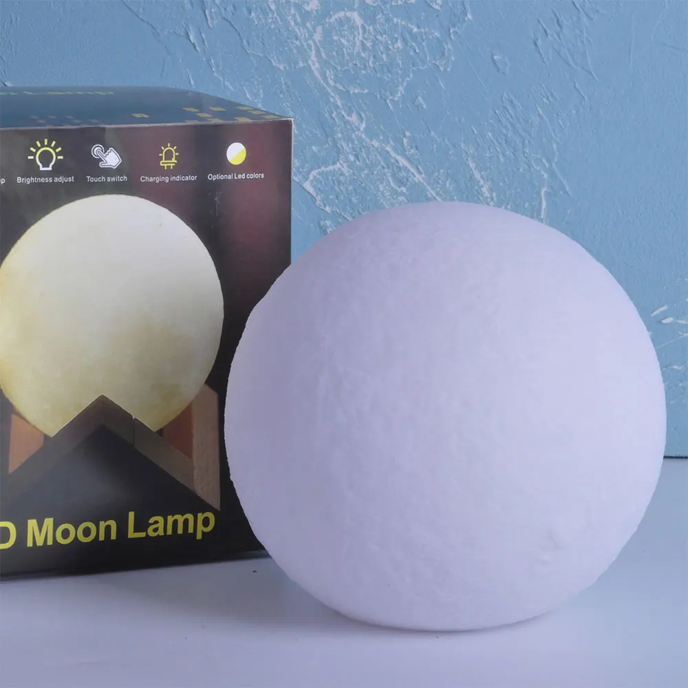 Лунная лампа светодиодный светильник 11 см 3D принт USB лунный свет 4 цвета тумблер ночник для креативного домашнего декора подарки на день Святого Валентина