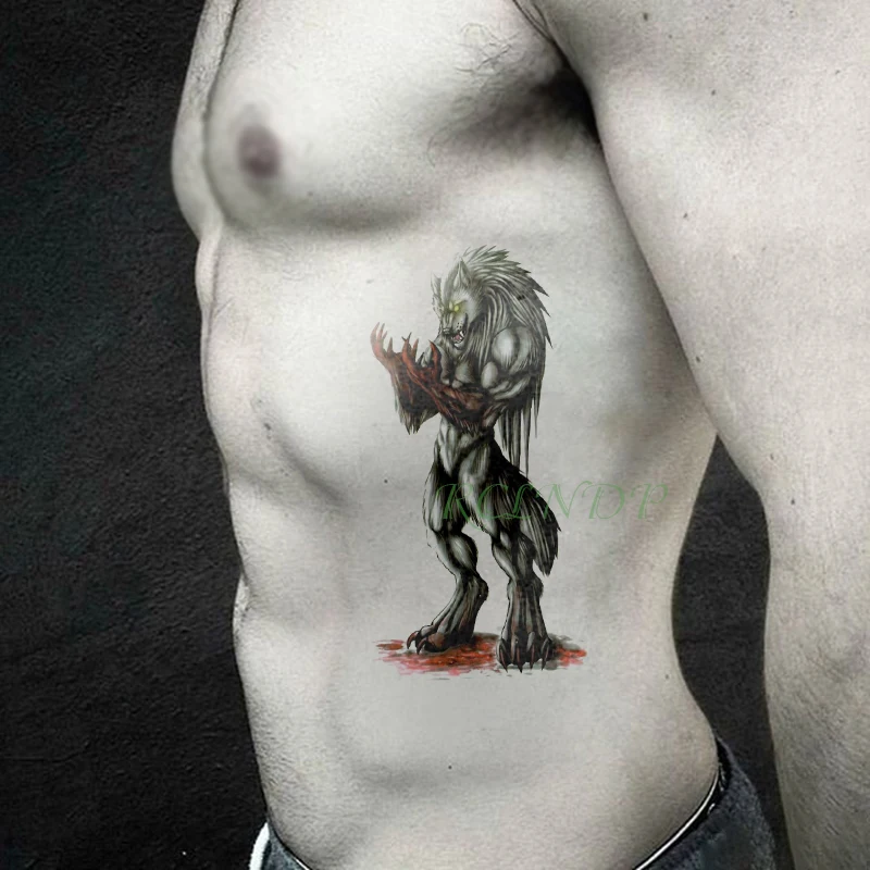 Водостойкая временная татуировка наклейка оборотень волк кровяное тату наклейка s флэш-тату поддельные татуировки комплект для девушек женщин мужчин