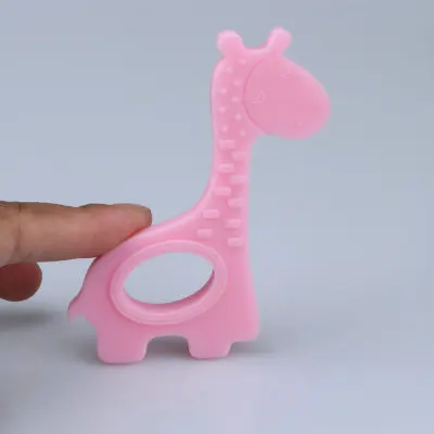 Силиконовые Жираф Прорезыватель игрушка BPA Бесплатно Силиконовый Прорезыватель бисер ребенок прорезывание зубов кулон для ребенка прорезывание зубов ожерелье - Цвет: pink
