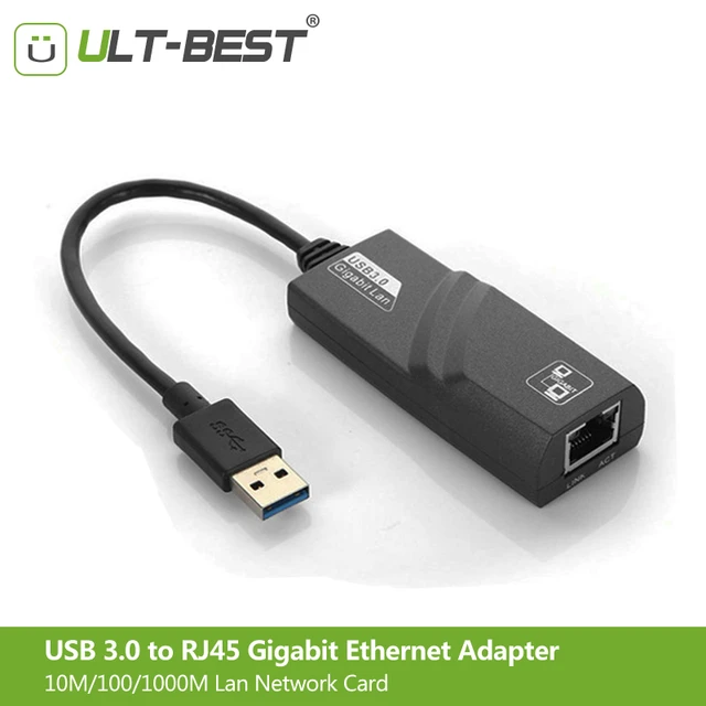 Dare Udgangspunktet bus Ult-best Usb 3.0 To Rj45 Gigabit Ethernet Adapter 10m/100/1000m Lan Network  Card Free Driver For Windows 7/8/10/xp/mac Os - Pc Hardware Cables &  Adapters - AliExpress
