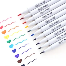 10 шт. воды Цвет Мягкая Ручка Набор для художественного рисования маркер для рисования каллиграфия лайнер манга Канцтовары Школьные принадлежности F576