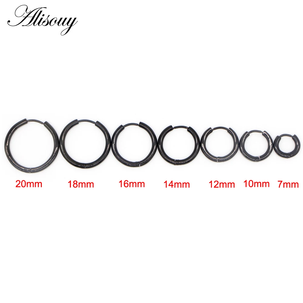 Alisouy, 1 шт., 10 г, серьги-кольца, простые круглые серьги-кольца для женщин и мужчин, круглые популярные серьги, ювелирное изделие, 7 мм-20 мм, серьги унисекс