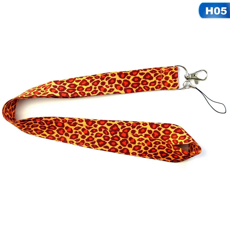 Один PC Browm/розовый/черный/белый леопардовый ремешок для ключей Cheetah ID значки держатели животное телефон шеи ремни с брелоком - Цвет: 5