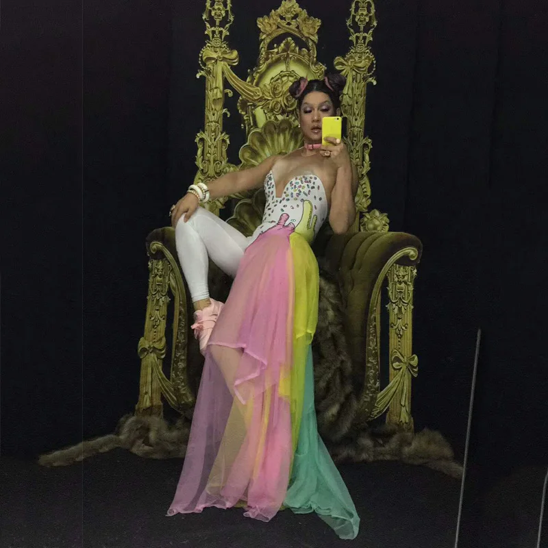 new Fashion Rhinestones Jumpsuit Leggings Stretch Sexy Costume Women Nightclub Party Wear Dance Bod