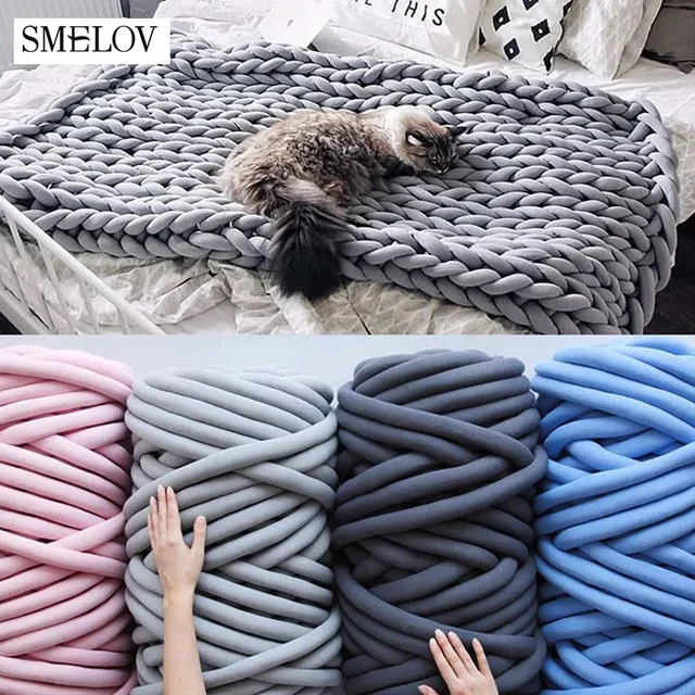 500g Thick Super Bulky Chunky Yarn For Hand Knitting Crochet Soft Big Cotton Diy Arm Knitting Roving Spinning Yarn For Blanket Yarn Aliexpress