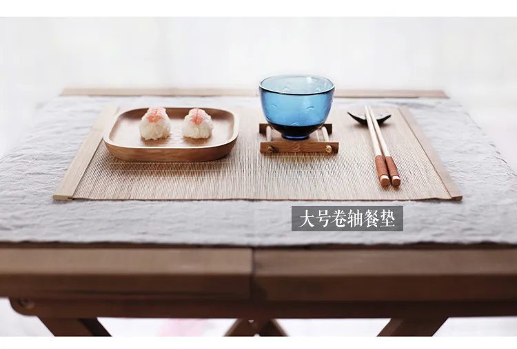 Бамбуковый Коврик для чайной чашки, кухонный обеденный стол, подстилки, ручная работа, суши, роликовое украшение для дома в классическом стиле, кухонные аксессуары