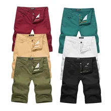 Новые летние Повседневное х/б мужские шорты Slim Fit по колено шорты бермуды, однотонные пляжные шорты брендовая одежда 6 Цвет