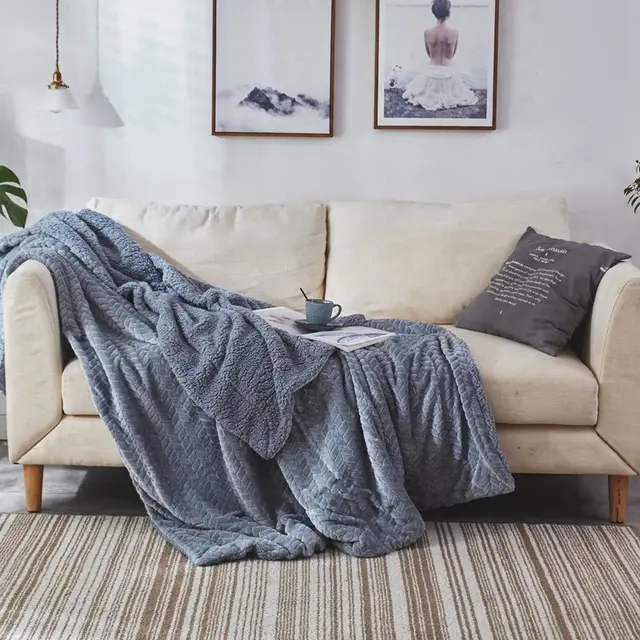 Reversible Sherpa Sculpted Velvet Plush Luxury Brown Blanket. Fuzzy