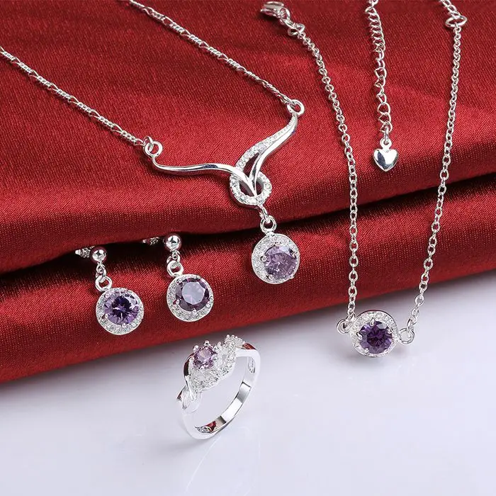S784c 925 Sterling Silver Jewelry Set, Fashion Jewelry Set A038d