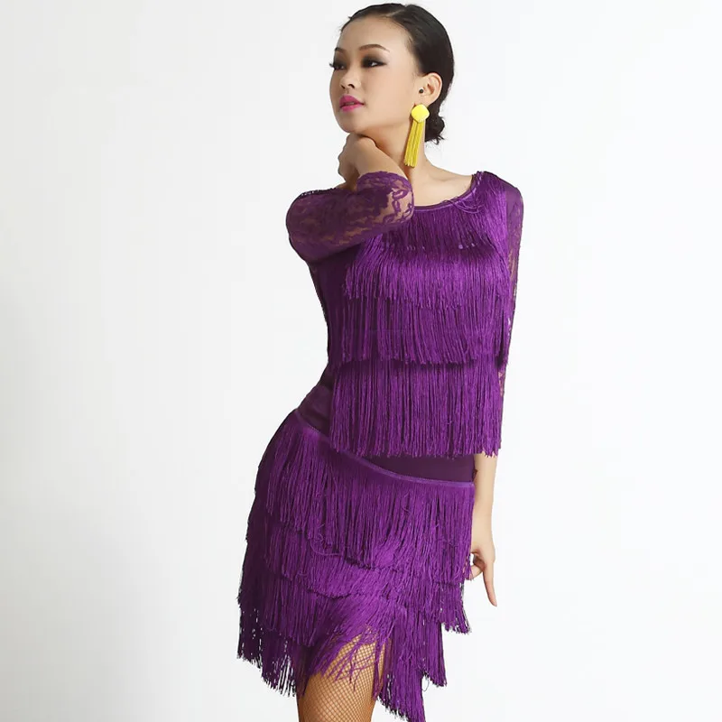 sexy top skirt latin dance dress women clothes tassel