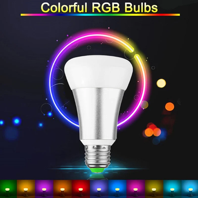 

1Set E27/E26 10W RGBW Color Changing LED Bulbs Light Timing Infrared/Switch Remote Control Dimmable Atmosphere Lamp ALI88
