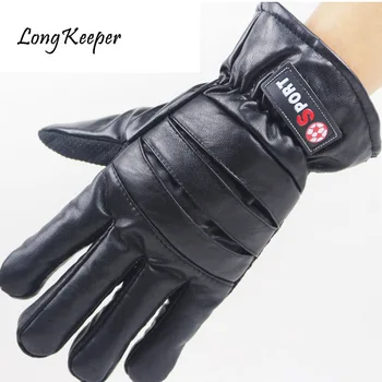 

Gloves Men Leather Outdoor guantes Plus Velvet Winter Keep Warm Gloves Touch Screen Windproof Waterproof Ski eldiven Long Keeper