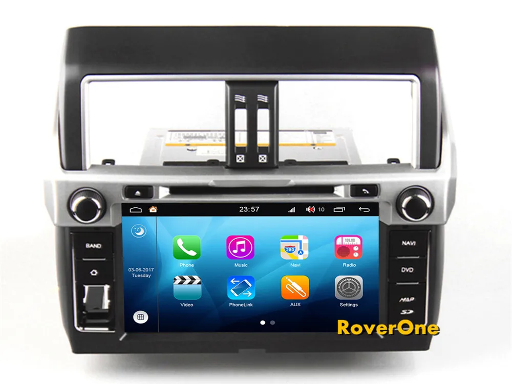 Cheap RoverOne Android 8.0 For Toyota Prado 2014 2015 Car Multimedia Player Radio Stereo DVD GPS Navigation Sat Navi PhoneLink 10