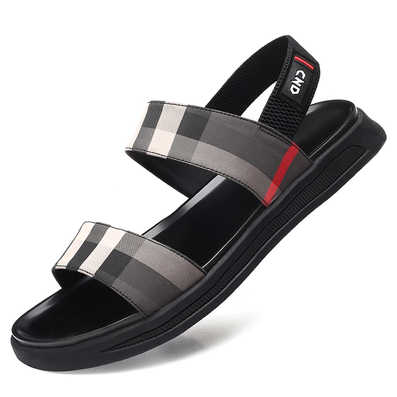 

Sandals Men Shoes 2019 Gladiator Men's Sandal Roman Casua; Summer Black Flat Outdoor Shoes Large Size DA0166