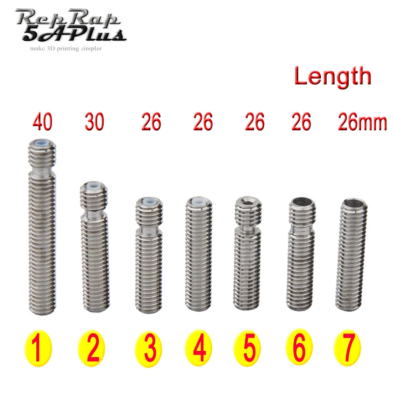 3D Printer Parts For Makerbot MK8 M6 1.75mm Filament Stainless Steel Throat PTFE Tube Nozzle Extruder Teflon Tube 26mm 30mm 40mm 3D Printer Parts For Makerbot MK8 M6 1.75mm Filament Stainless Steel Throat PTFE Tube Nozzle Extruder Teflon Tube 26mm 30mm 40mm