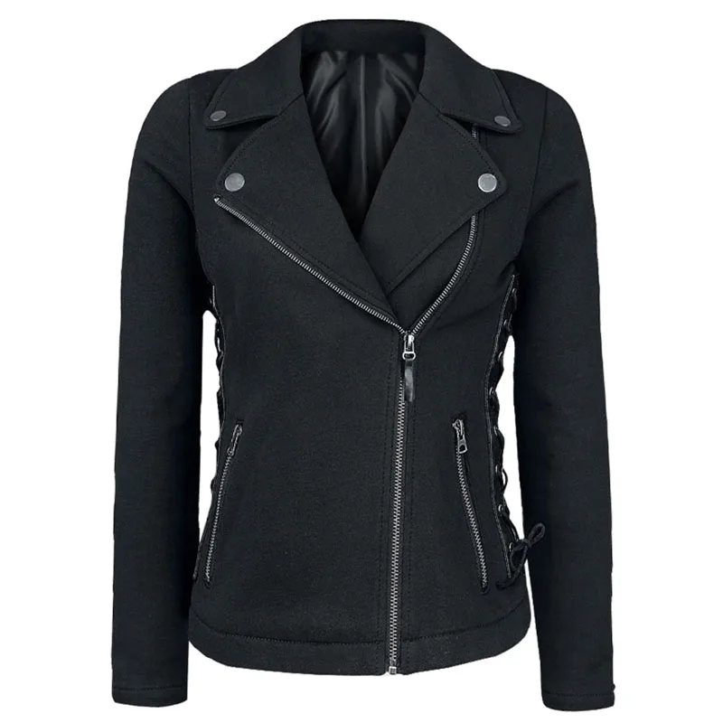 Punk Rock Style Jacket Sport Cotton Sweatshirts Zipper with Pockets