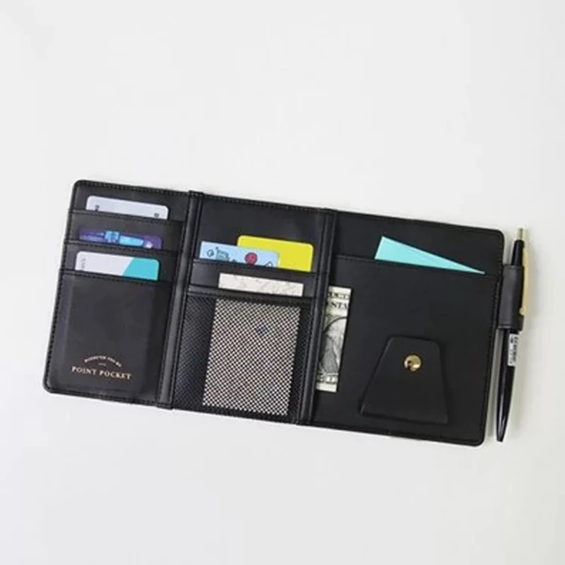 وازم السيارات الشمس قناع كليب العين حقيبة للحمل فاتورة السيارة حقيبة التخزين الشمس الظل مجموعة سائق رخصة بطاقة القلم بطاقة المكونات