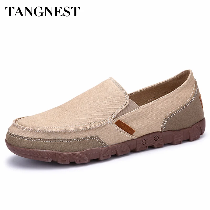 

Tangnest Men Canvas Shoes Summer Korean Style Casual Shoes Slip On Light Loafers Breathable High Quality Male Flats XMR2847