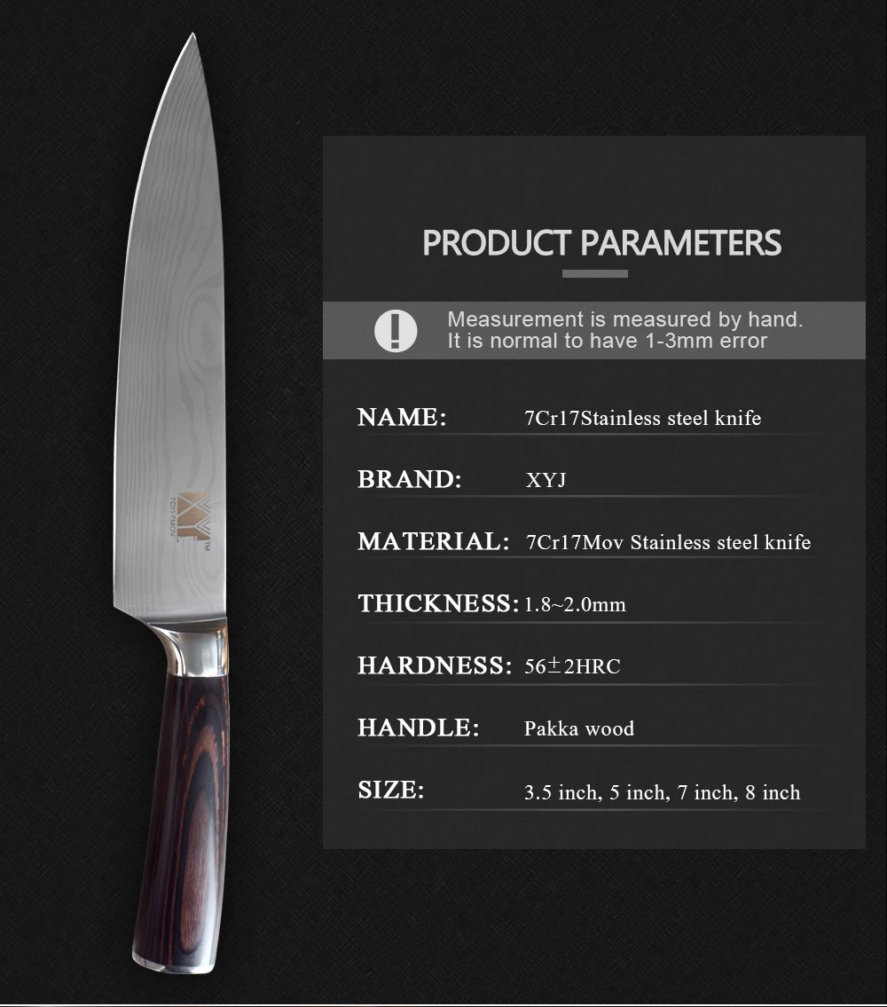 XYj набор кухонных ножей для мамы, очень острый нож для готовки, 7Cr17mov шеф-повара для нарезки сантоку ножи для чистки овощей и фруктов, оболочка
