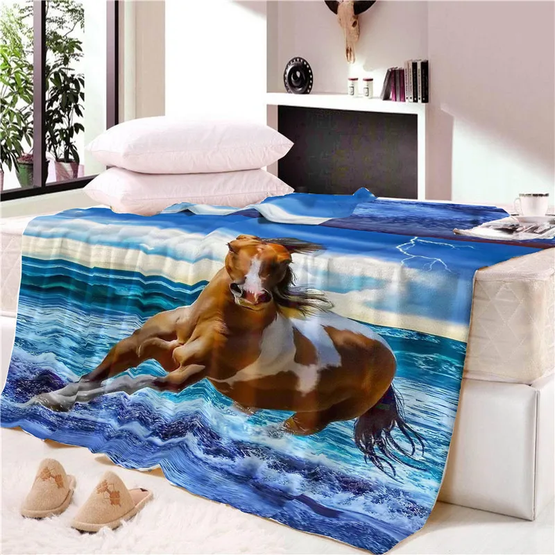 

Soft Blanket Cartoon Blanket Rainbow Lucky Fly Horse Unicorn Embroidery Blankets