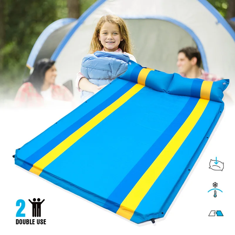 

Double Person Camping Inflatable Mat Outdoor Tent Folding Mattress Explosion-proof Camping Mattress for Family Plays Activities