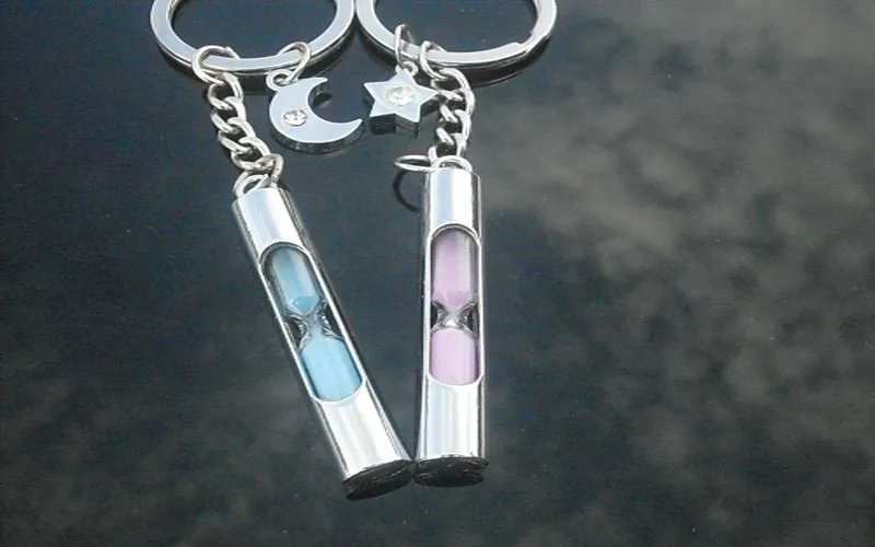

Star moon Hourglass Couple keychain friend Lover 1 pair Holiday gift